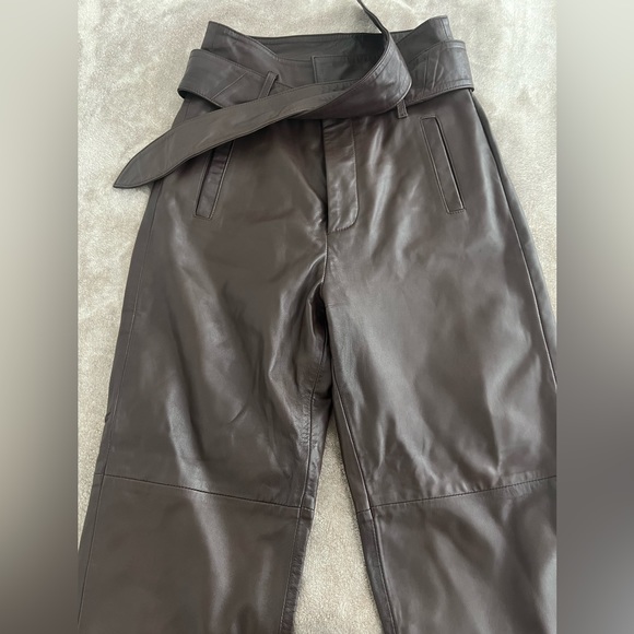 Marissa Webb Brennan Tie-Waist Leather Pants Size 6 - Picture 4 of 6